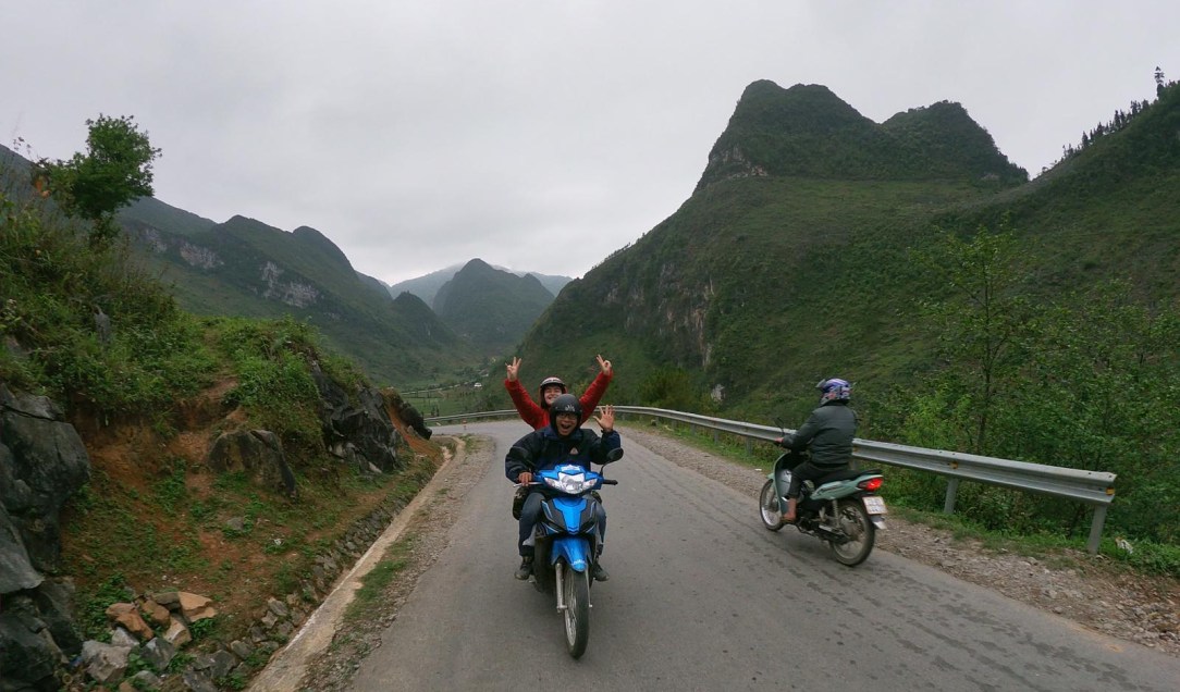 Rosa riding through Ha Giang Loop > Vietnam > TheRoamingNoodle
